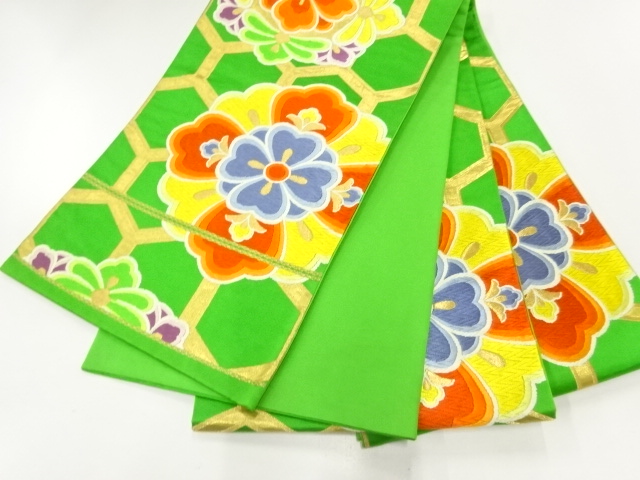 7300979: JAPANESE KIMONO / ANTIQUE FUKURO OBI / SILK / WOVEN